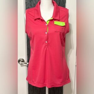 Adidas Hot Pink Knit Polo Shirt